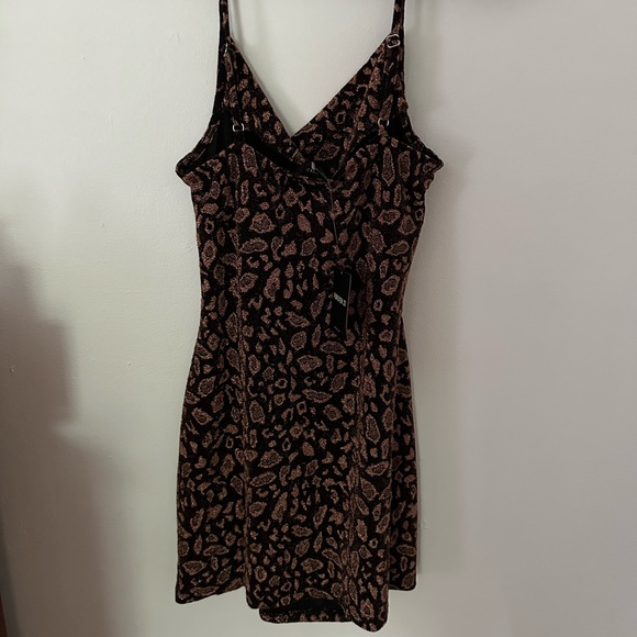 Sparkle Cheetah Print Mini Dress - Picture 2 of 3